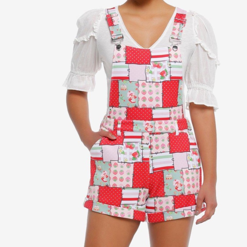 Strawberry Shortcake Patchwork Shortalls Hot Topic‎